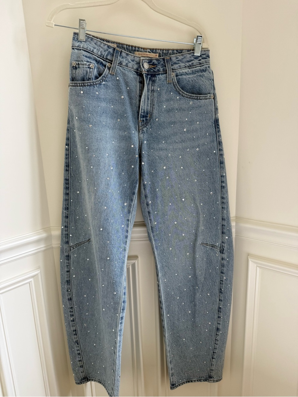 Levi's Light Blue Boyfriend Jeans with Crystal Dots